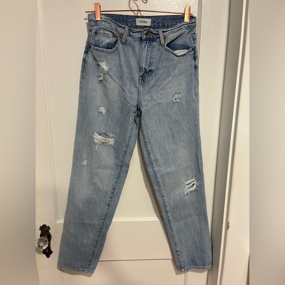 Pistola Light Blue Distressed Denim Jeans Size 26 - Picture 1 of 6